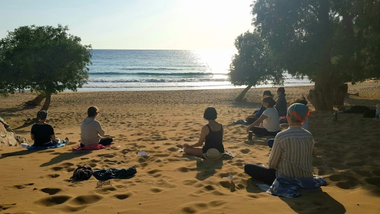 Yoga on the beach on Patmos Island