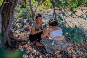 2 ladies experiencing a maystical journey in creete